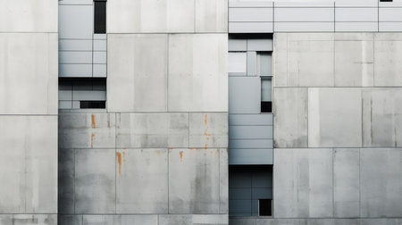 Abstract fragment of modern architecture, walls made of concrete and brick.の素材