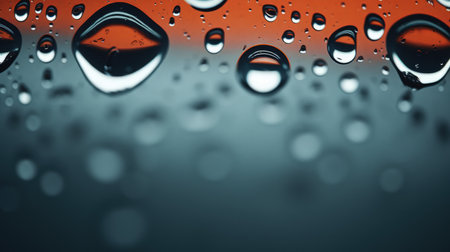 Drops of water on a glass surface. Abstract background for design.の素材