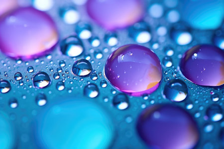 Water drops on a glass surface with a shallow depth of field.の素材