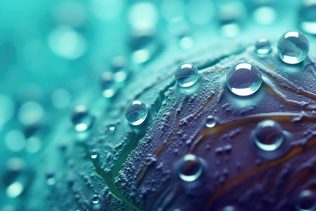 Water drops on the surface of a soap bubble close-up macro photographyの素材