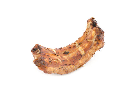 Grilled pork ribs isolated on white 