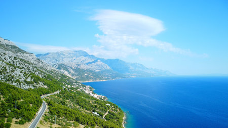 Panoramic view of the sea and a paradise coastline.