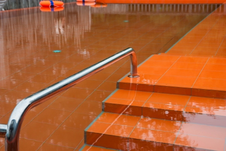 Modern orange poolの写真素材