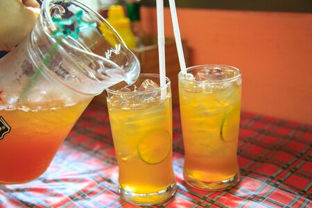 Cold lemon teaの写真素材