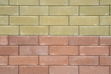 Two tones of big wall bricks