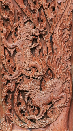 thai curving woodの写真素材