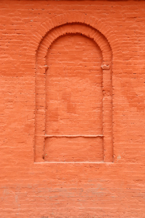 brick wall with windowの写真素材