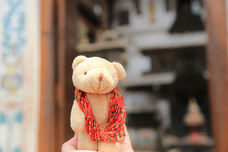 Teddy bear on locationの写真素材