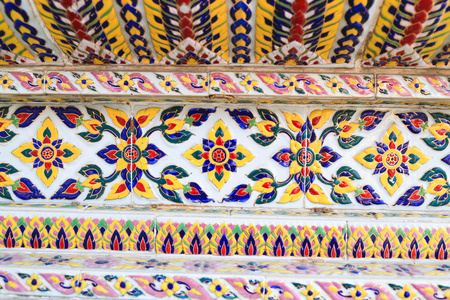 Porcelain of Thai temple wallの写真素材