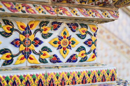Porcelain of Thai temple wallの写真素材