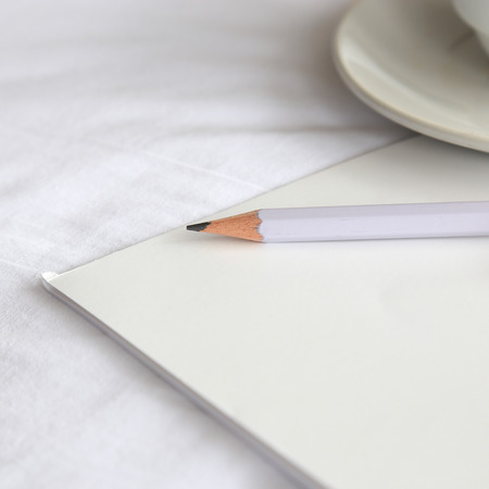 pencil on white paperの写真素材