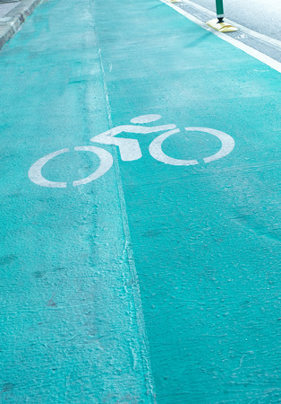 Bike lane signの写真素材
