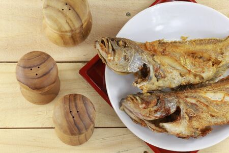 crispy deep fried fishの写真素材