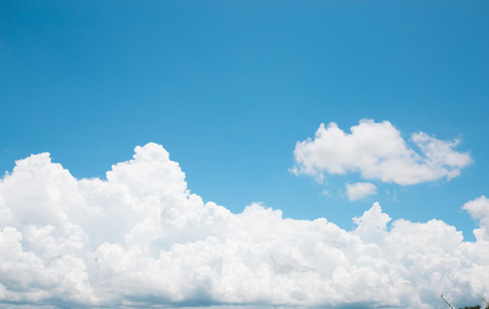 blue sky and white cloud with copy spaceの写真素材