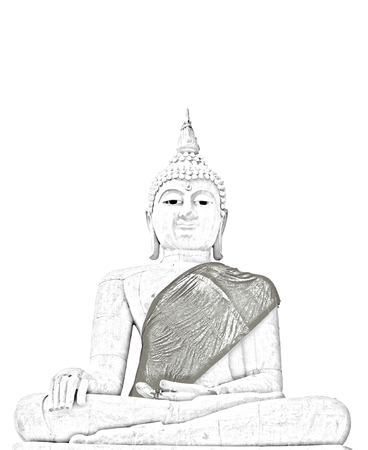Buddha in pencil techniqueの写真素材