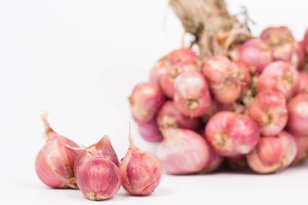 Red onion on white backgroundの写真素材