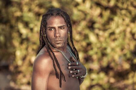 conceptual portrait of black men with dreadlocks
