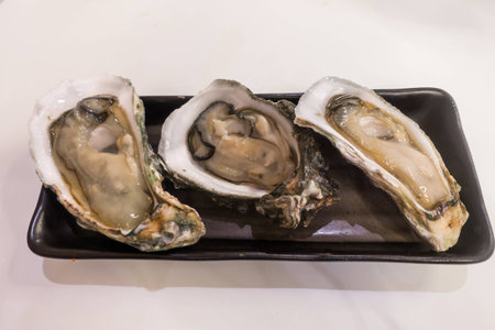 Raw oysters on a dish