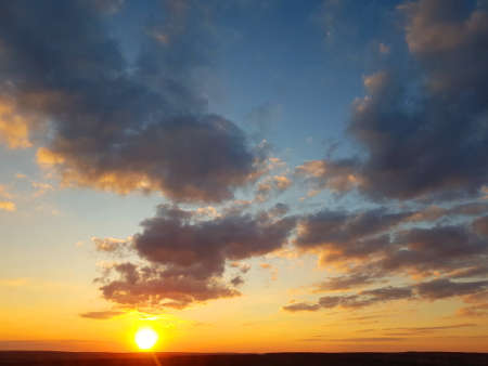 Sunset With Amazingly Beautiful Cloudsの写真素材