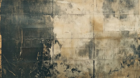 Old grey wall texture background. Wallpaper coming off the wallの素材