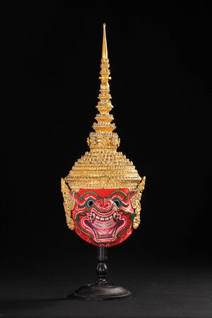 Thai classical masked ballet in Thailandの写真素材