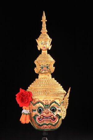 Thai classical masked ballet in Thailandの写真素材