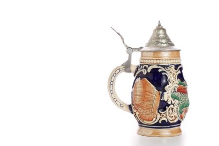 Traditional ceramic beer stein from Germany.の写真素材