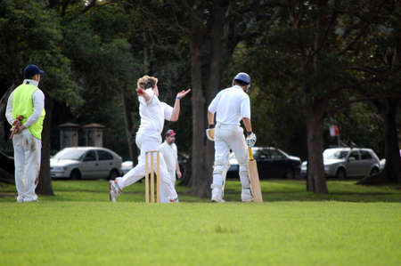 Bowler about to bowl a deliveryの写真素材