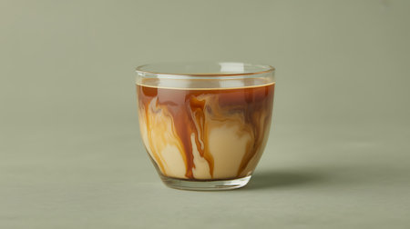 A mesmerizing blend of coffee and milk creating abstract swirls.の素材