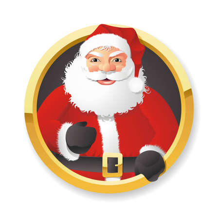 A fully scalable vector illustration of Santa Claus on white backgroundのイラスト素材