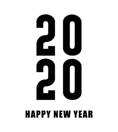 Happy New Year 2020 text design. Cover of business diary for 2020 with wishes. Brochure design template, card, banner.のイラスト素材