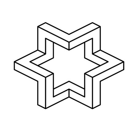 Impossible shape, optical illusion. Geometric optical illusion shapes for logo or identityのイラスト素材