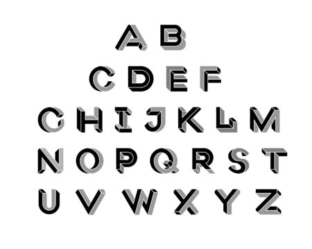 Impossible shape font. Set of vector letters constructed on the basis of the isometric view. Vector illustration 10 epsのイラスト素材