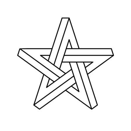 Impossible shape, optical illusion. Geometric optical illusion shapes for icon or identityのイラスト素材