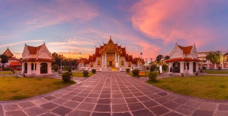 The Marble Temple, Wat Benchamabopit Dusitvanaram in Bangkok, Thailandのeditorial素材