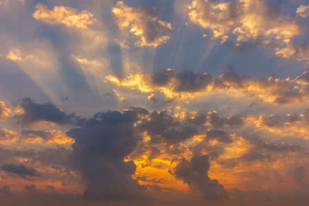 Sunrise sky and dramatic clouds