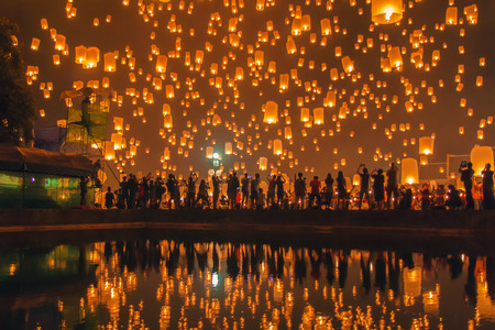 Floating lantern at Chiang Mai Province, Asia Thailandのeditorial素材
