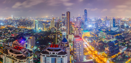 Bangkok city at colorful nightlife, This is a largest city in Southeast Asia and this is shopping...