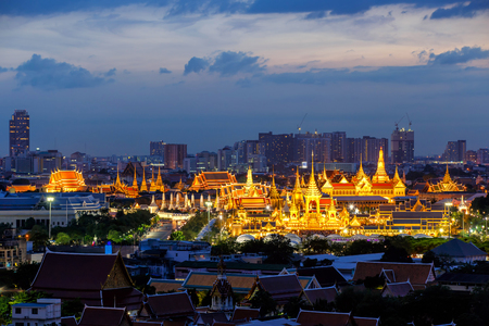 The royal funeral pyre of King Bhumibol Adulyadej's at Sanam Luang, Bangkok, Thailandの写真素材
