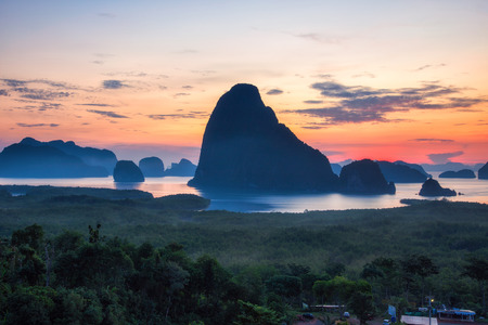 Beautiful view point at Samet Nang She, Phang-Nga Province, Thailandの写真素材