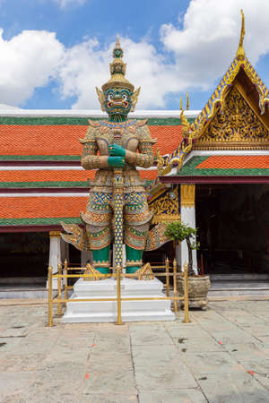 Wat Phra Kaew and Grand Palace in sunny day, Bangkok, Thailandの写真素材