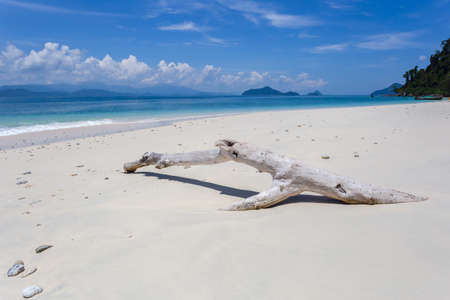 White sand beach in sunshine day at Kham-Tok Island (koh-kam-tok), Ranong Province, Thailand.の写真素材