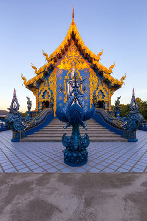 Wat Rong Sua Ten temple, Chiang Rai Province, Thailand, It's a popular destination and Landmark of Chiang Raiの写真素材