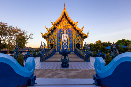 Wat Rong Sua Ten temple, Chiang Rai Province, Thailand, It's a popular destination and Landmark of Chiang Raiの写真素材