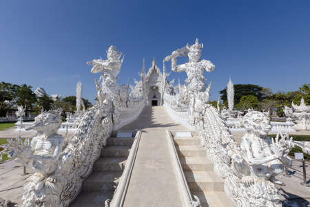 White Temple (Wat Rong Khun) in Chiang Rai Province, Thailandの写真素材