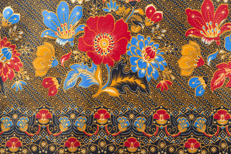 Thai silk traditional motif textile and texture background.