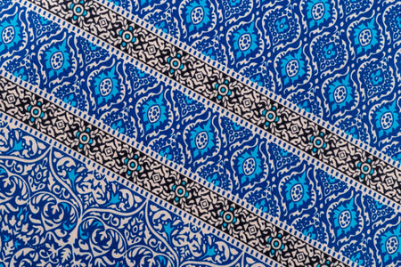 Thai silk traditional motif textile and texture background.の写真素材