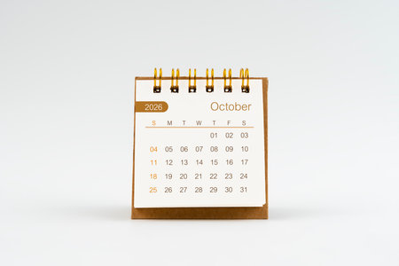October 2026 Mini desk calendar.の写真素材
