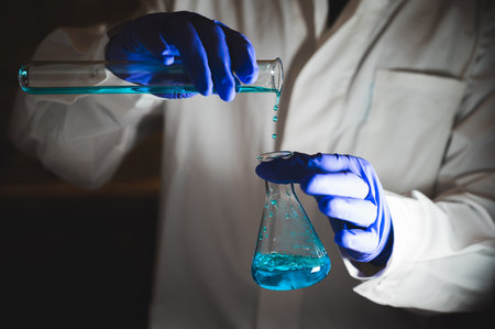 Medical Research Laboratory. A Female Scientist Analyzing samples. Advanced Scientific Lab for...