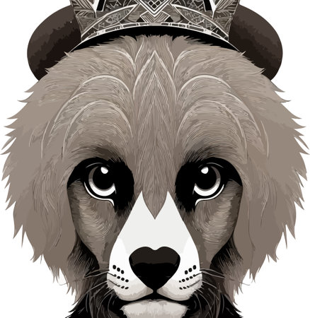 Portrait of a dog in a hat. Vector illustration.のイラスト素材